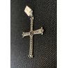 CIONDOLO CROCE CROCEFISSO ARGENTO 925 PIETRE COLOR SMERALDO RUBINO RELIGIOSO '66