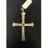 CIONDOLO CROCE CROCEFISSO ARGENTO 925 PIETRE COLOR SMERALDO RUBINO RELIGIOSO '66