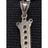 CIONDOLO CROCE CROCEFISSO ARGENTO 925 PIETRE COLOR SMERALDO RUBINO RELIGIOSO '66