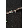 CIONDOLO CROCE CROCEFISSO ARGENTO 925 PIETRE COLOR SMERALDO RUBINO RELIGIOSO '66