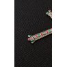 CIONDOLO CROCE CROCEFISSO ARGENTO 925 PIETRE COLOR SMERALDO RUBINO RELIGIOSO '66