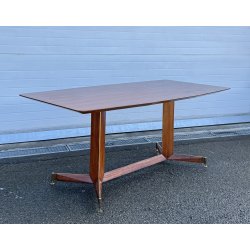 TAVOLO DESIGN PALISSANDRO MOBILI PERMANENTE CANTÙ ITALIA ANNI 60 VINTAGE OTTONE