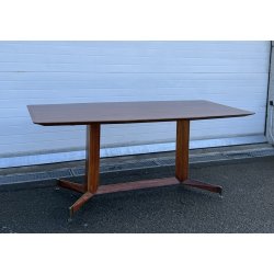 TAVOLO DESIGN PALISSANDRO MOBILI PERMANENTE CANTÙ ITALIA ANNI 60 VINTAGE OTTONE