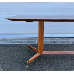 TAVOLO DESIGN PALISSANDRO MOBILI PERMANENTE CANTÙ ITALIA ANNI 60 VINTAGE OTTONE