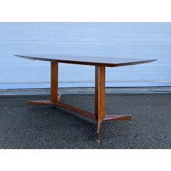 TAVOLO DESIGN PALISSANDRO MOBILI PERMANENTE CANTÙ ITALIA ANNI 60 VINTAGE OTTONE