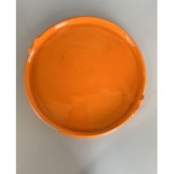 VASSOIO ROTONDO CERAMICA Casarte DESIGN Federico Simone SMALTO ARANCIONE '70