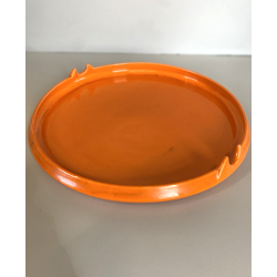 VASSOIO ROTONDO CERAMICA Casarte DESIGN Federico Simone SMALTO ARANCIONE '70