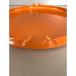 VASSOIO ROTONDO CERAMICA Casarte DESIGN Federico Simone SMALTO ARANCIONE '70