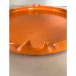 VASSOIO ROTONDO CERAMICA Casarte DESIGN Federico Simone SMALTO ARANCIONE '70