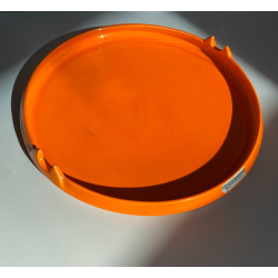 VASSOIO ROTONDO CERAMICA Casarte DESIGN Federico Simone SMALTO ARANCIONE '70