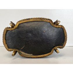 ANTICO COFANETTO PORTAGIOIE SAGOMATO METALLO TESSUTO DECORO CHINOISERIE '800/900