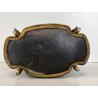ANTICO COFANETTO PORTAGIOIE SAGOMATO METALLO TESSUTO DECORO CHINOISERIE '800/900