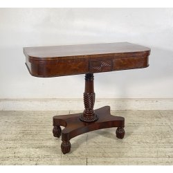 CONSOLLE TAVOLO LIBRO LEGNO MOGANO REGENCY 1800 INGLESE TAVOLINO GIOCO TABLE OLD