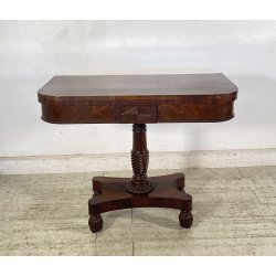 CONSOLLE TAVOLO LIBRO LEGNO MOGANO REGENCY 1800 INGLESE TAVOLINO GIOCO TABLE OLD