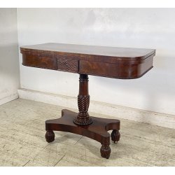 CONSOLLE TAVOLO LIBRO LEGNO MOGANO REGENCY 1800 INGLESE TAVOLINO GIOCO TABLE OLD