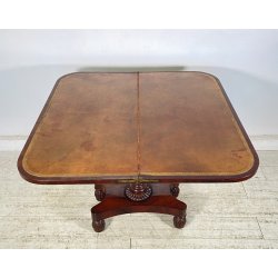 CONSOLLE TAVOLO LIBRO LEGNO MOGANO REGENCY 1800 INGLESE TAVOLINO GIOCO TABLE OLD