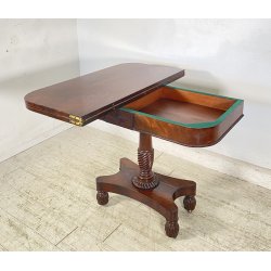 CONSOLLE TAVOLO LIBRO LEGNO MOGANO REGENCY 1800 INGLESE TAVOLINO GIOCO TABLE OLD