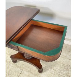 CONSOLLE TAVOLO LIBRO LEGNO MOGANO REGENCY 1800 INGLESE TAVOLINO GIOCO TABLE OLD