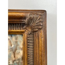 ANTICO QUADRO DIPINTO OLIO TAVOLA G. Viganò PAESAGGIO INVERNALE NEVICATA '900
