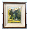 ANTICO QUADRO DIPINTO OLIO SU TAVOLA TULLIO GIOVENZANI VAL VIGEZZO EPOCA '900