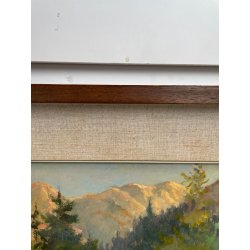 ANTICO QUADRO DIPINTO OLIO SU TAVOLA TULLIO GIOVENZANI VAL VIGEZZO EPOCA '900