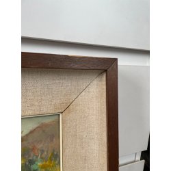 ANTICO QUADRO DIPINTO OLIO SU TAVOLA TULLIO GIOVENZANI VAL VIGEZZO EPOCA '900