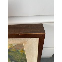 ANTICO QUADRO DIPINTO OLIO SU TAVOLA TULLIO GIOVENZANI VAL VIGEZZO EPOCA '900