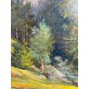 ANTICO QUADRO DIPINTO OLIO SU TAVOLA TULLIO GIOVENZANI VAL VIGEZZO EPOCA '900