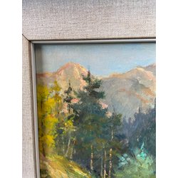ANTICO QUADRO DIPINTO OLIO SU TAVOLA TULLIO GIOVENZANI VAL VIGEZZO EPOCA '900