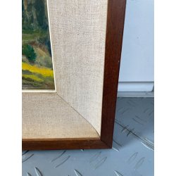 ANTICO QUADRO DIPINTO OLIO SU TAVOLA TULLIO GIOVENZANI VAL VIGEZZO EPOCA '900