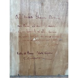 ANTICO QUADRO DIPINTO OLIO SU TAVOLA TULLIO GIOVENZANI VAL VIGEZZO EPOCA '900