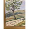 ANTICO QUADRO DIPINTO OLIO SU TELA J.A. MUSSLER 1938 PAESAGGIO MONUMENTO CADUTI