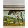ANTICO QUADRO DIPINTO OLIO SU TAVOLA NELLO GIOVANNELLI LIVORNO 1960 PAESAGGIO