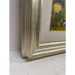 ANTICO QUADRO DIPINTO OLIO SU TAVOLA NELLO GIOVANNELLI LIVORNO 1960 PAESAGGIO