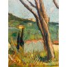 ANTICO QUADRO DIPINTO OLIO SU TAVOLA NELLO GIOVANNELLI LIVORNO 1960 PAESAGGIO