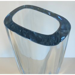 GRANDE VASO VETRO Strömbergshyttan SVEZIA DESIGN MID CENTURY MODERN BLU GHIACCIO
