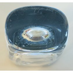 GRANDE VASO VETRO Strömbergshyttan SVEZIA DESIGN MID CENTURY MODERN BLU GHIACCIO