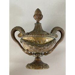 antico CASSOLETTE VASO RICOPERTO bronzo dorato EPOCA '800 NAPOLEONE III FRANCE