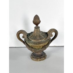 antico CASSOLETTE VASO RICOPERTO bronzo dorato EPOCA '800 NAPOLEONE III FRANCE
