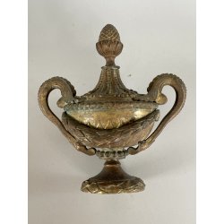 antico CASSOLETTE VASO RICOPERTO bronzo dorato EPOCA '800 NAPOLEONE III FRANCE