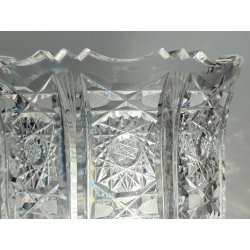GRANDE VASO VETRO CRISTALLO BOEMIA DESIGN MID CENTURY MODERN ø 21,5 x 32 cm/h