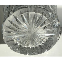 GRANDE VASO VETRO CRISTALLO BOEMIA DESIGN MID CENTURY MODERN ø 21,5 x 32 cm/h