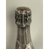 vecchia BOTTIGLIA CHAMPAGNE DECORATIVA vintage METALLO ARGENTATO firmata h 18,8