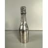 vecchia BOTTIGLIA CHAMPAGNE DECORATIVA vintage METALLO ARGENTATO firmata h 18,8