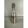 vecchia BOTTIGLIA CHAMPAGNE DECORATIVA vintage METALLO ARGENTATO firmata h 18,8
