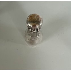 vecchia BOTTIGLIA CHAMPAGNE DECORATIVA vintage METALLO ARGENTATO firmata h 18,8