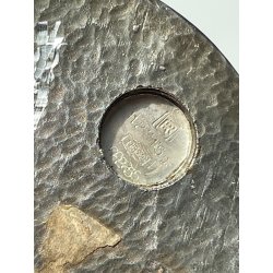 vecchia BOTTIGLIA CHAMPAGNE DECORATIVA vintage METALLO ARGENTATO firmata h 18,8