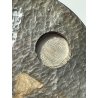 vecchia BOTTIGLIA CHAMPAGNE DECORATIVA vintage METALLO ARGENTATO firmata h 18,8