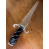 vecchio PUGNALE o DAGA VETRO di MURANO decorativa FERMACARTE scrivania h 27 cm