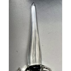 vecchio PUGNALE o DAGA VETRO di MURANO decorativa FERMACARTE scrivania h 27 cm